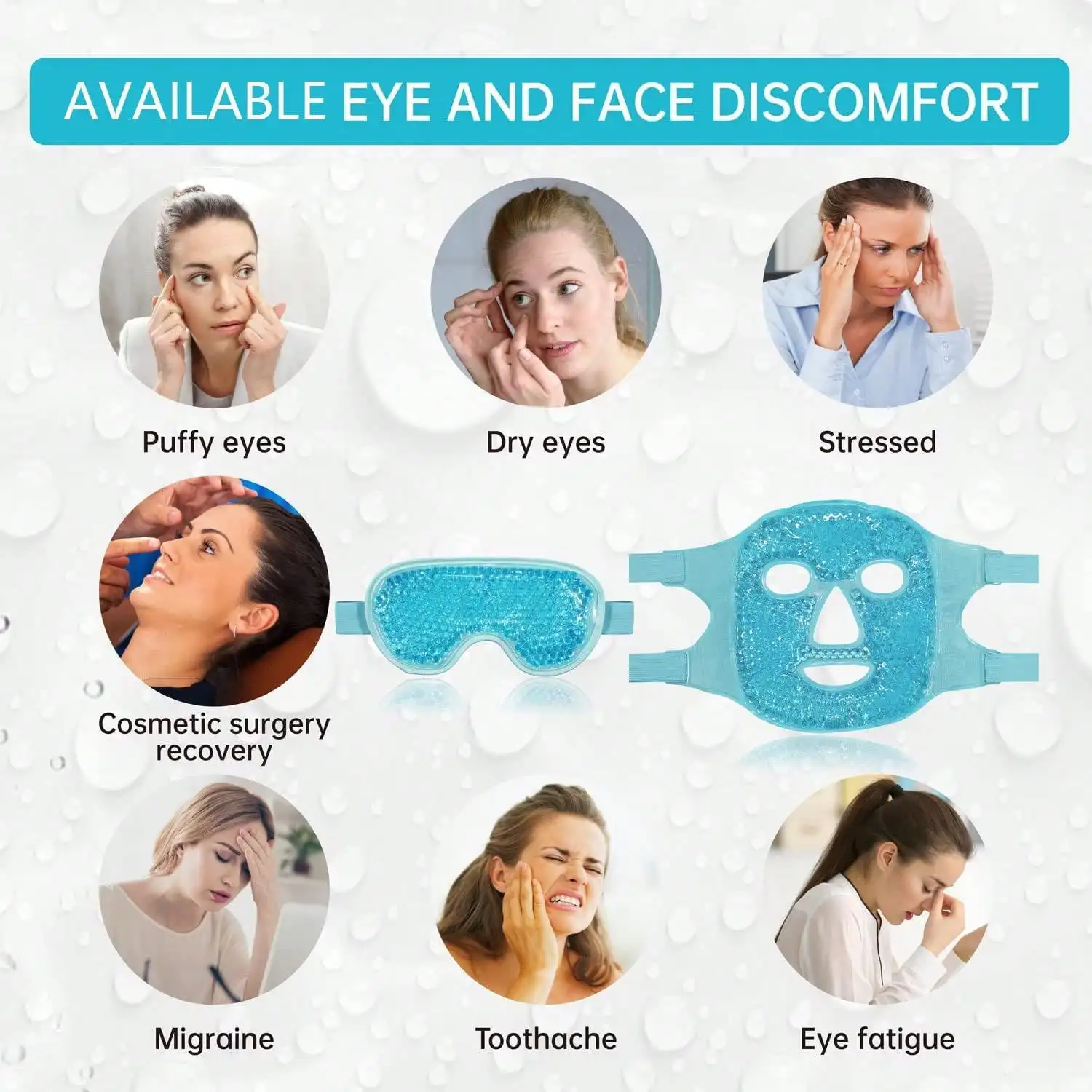 Gel Cooling Ice Face Eye Mask  - Luxury Skincare Gift Set recension och pris