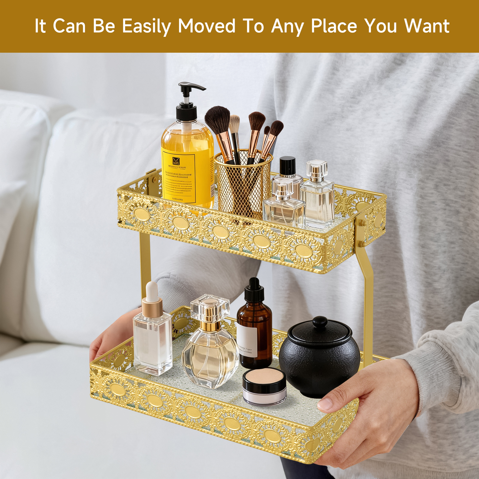 Double-Layer Glass Storage Tra - High Luxury Skincare recension och pris