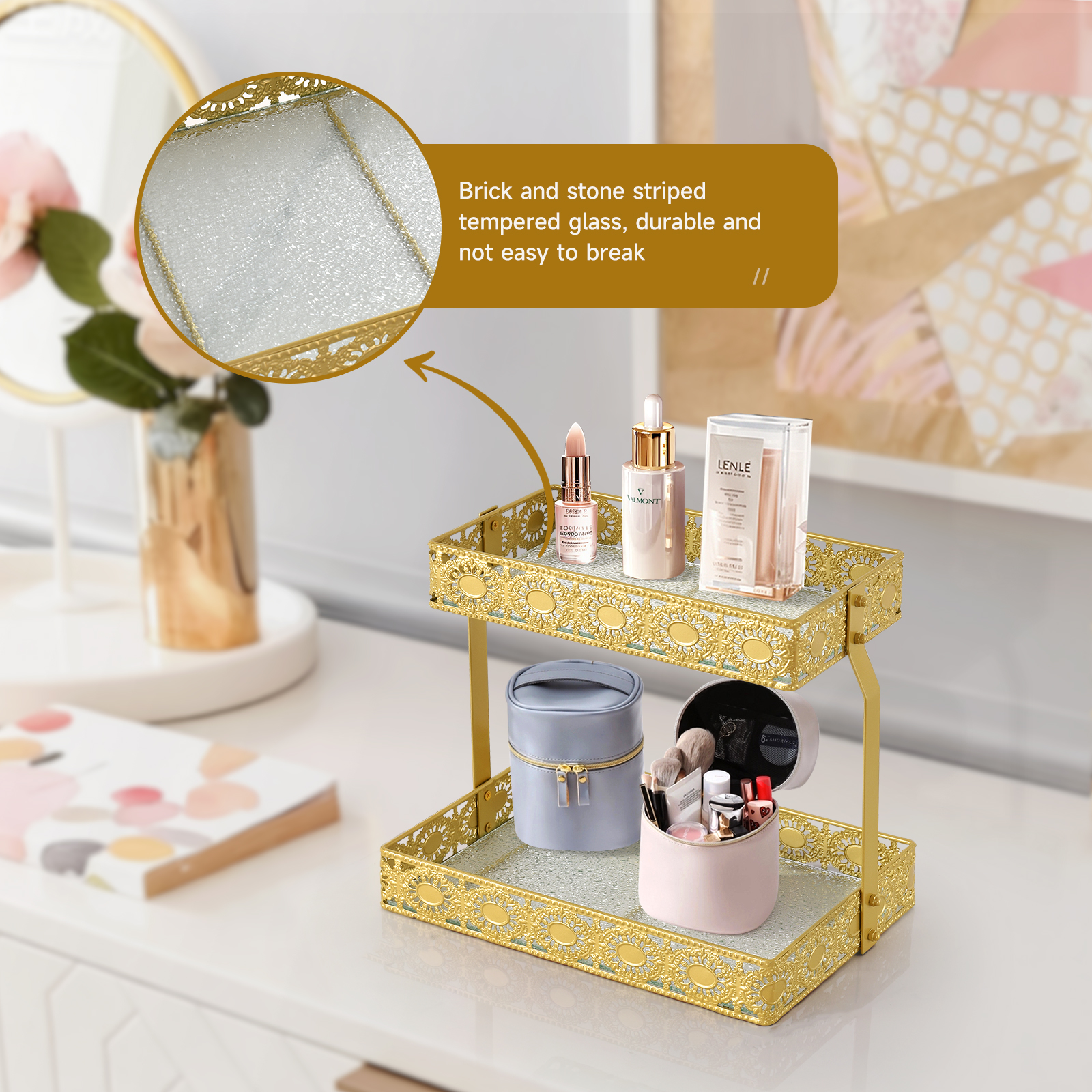 Double-Layer Glass Storage Tra - High Luxury Skincare recension och pris