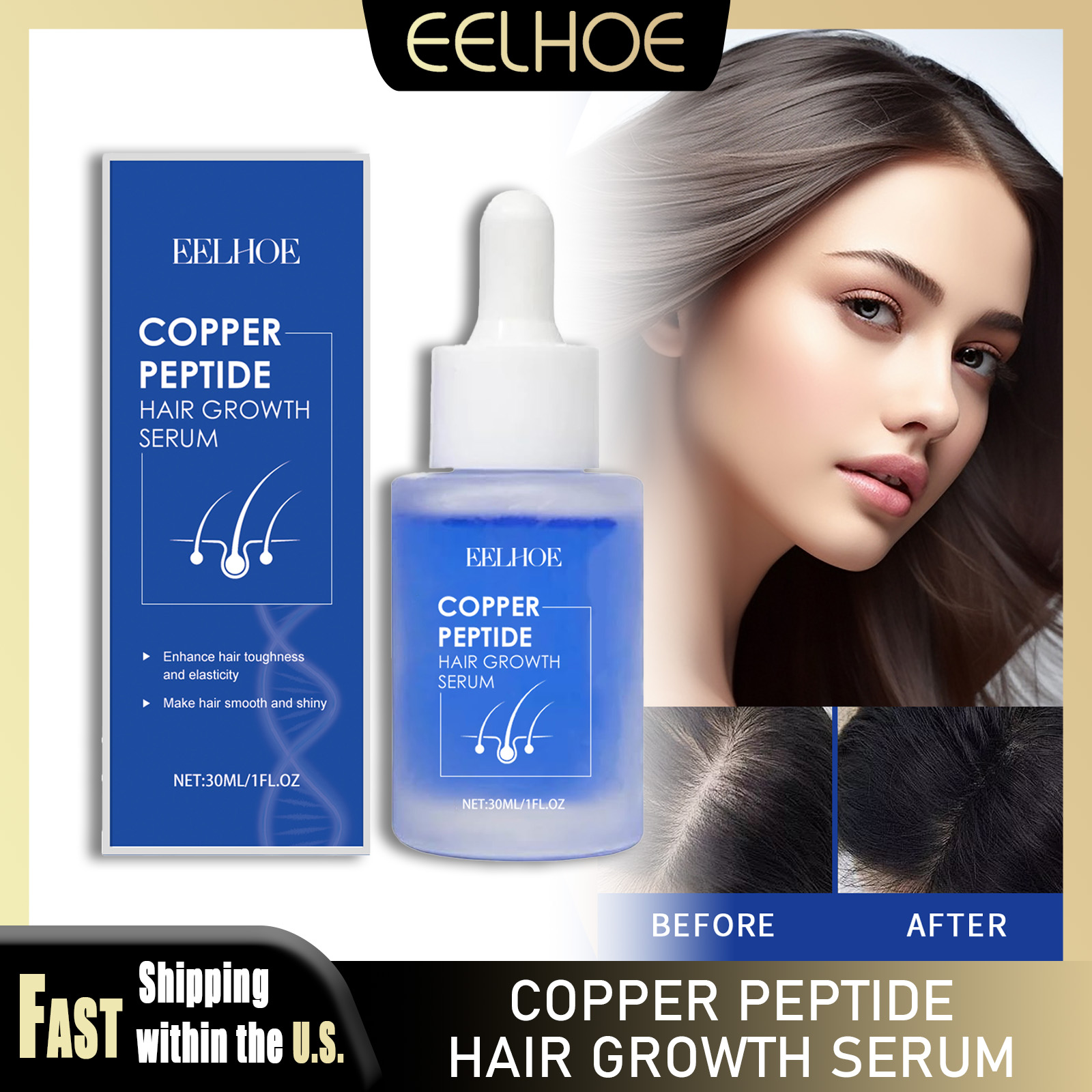EELHOE 30ml Copper Peptide Hai - Peptide Complex Serum recension och pris